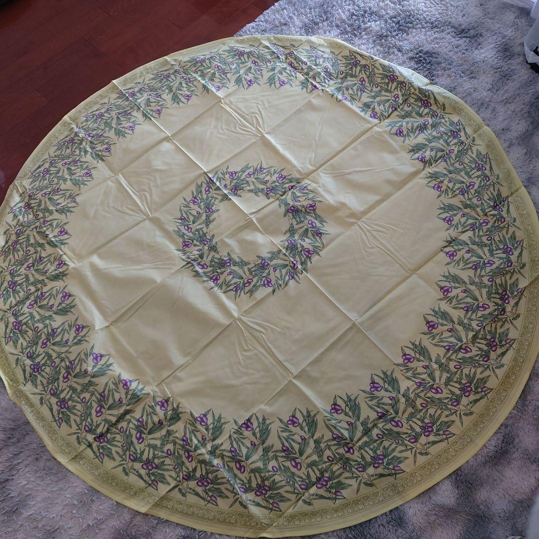 フランス製Vent du Sud オリーブデザイン テーブルクロス　円形