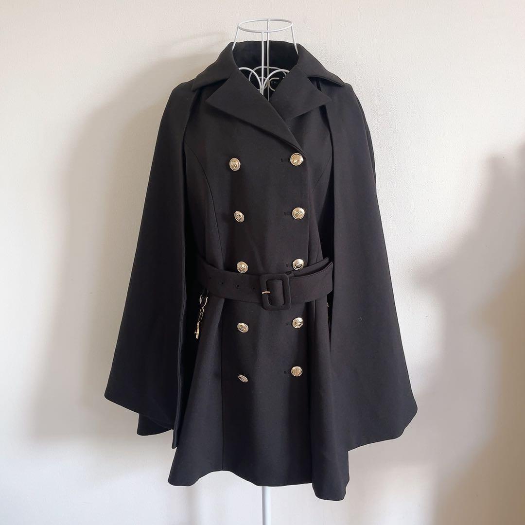 Riu リウ　2way ケープトレンチコート　Rちゃん　24SS ワンピース　黒