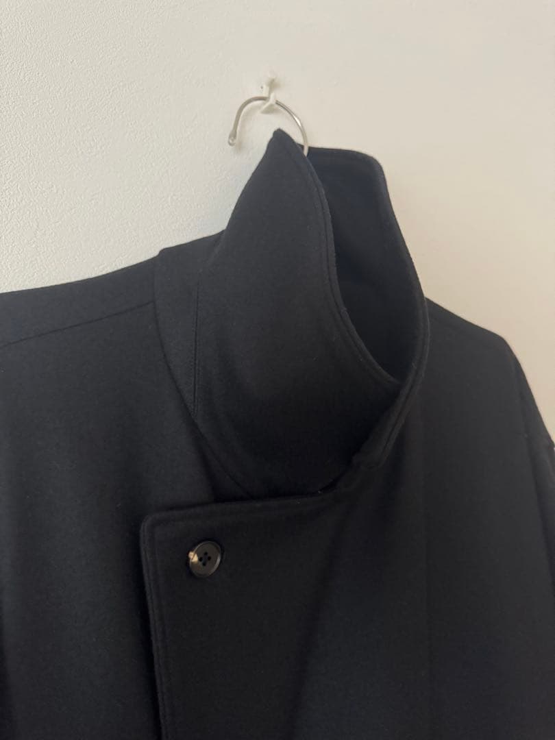 ジャケット・アウター MELTON DOUBLE BREASTED COAT BLACK