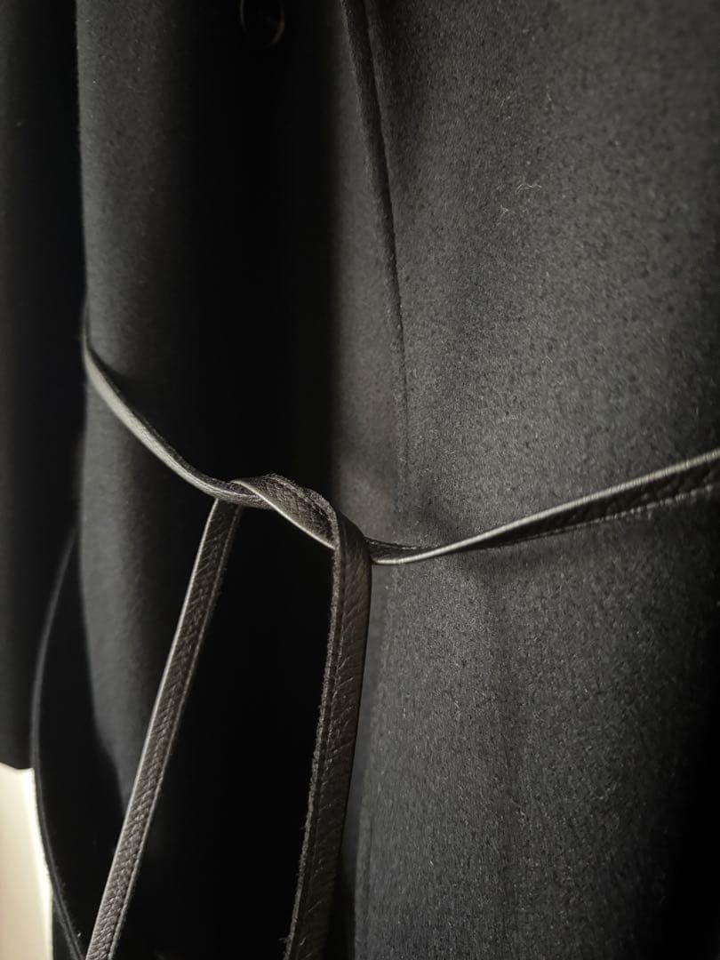 ジャケット・アウター MELTON DOUBLE BREASTED COAT BLACK