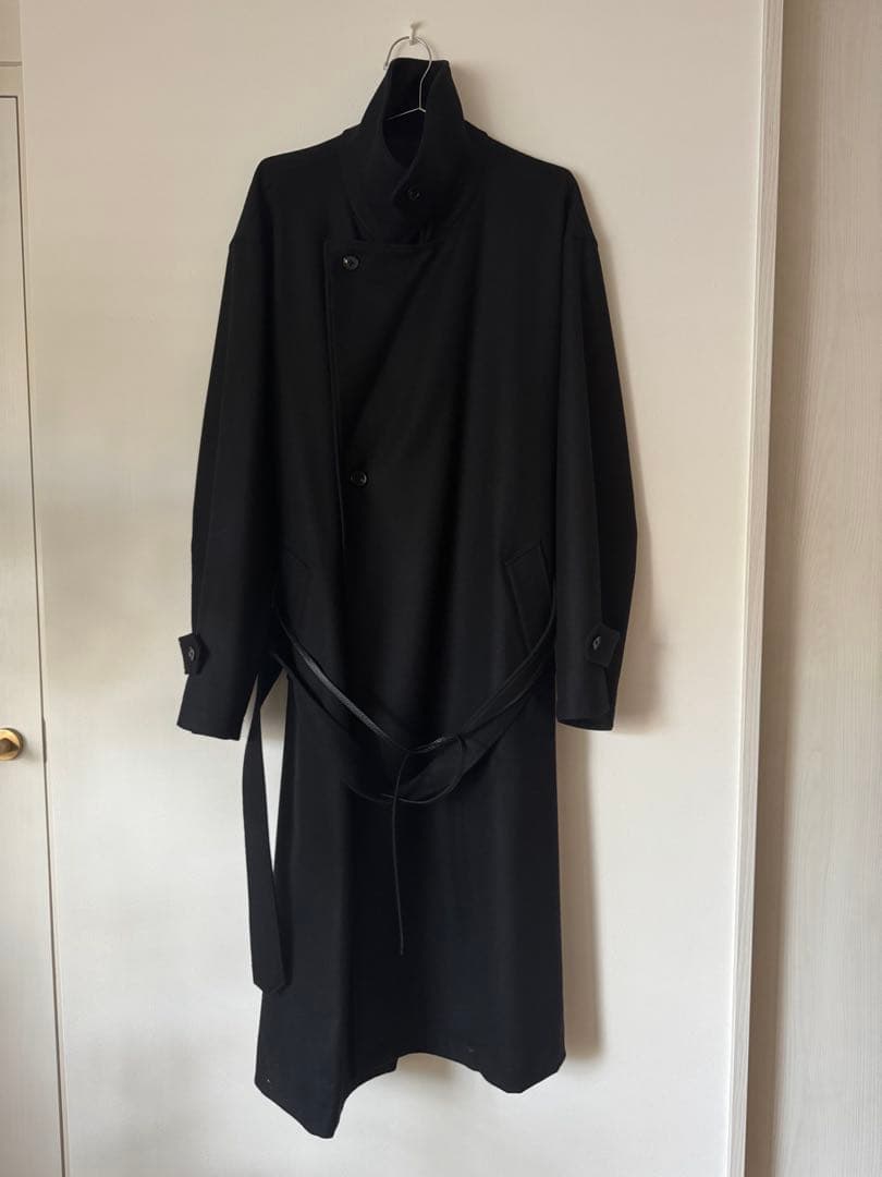 ジャケット・アウター MELTON DOUBLE BREASTED COAT BLACK