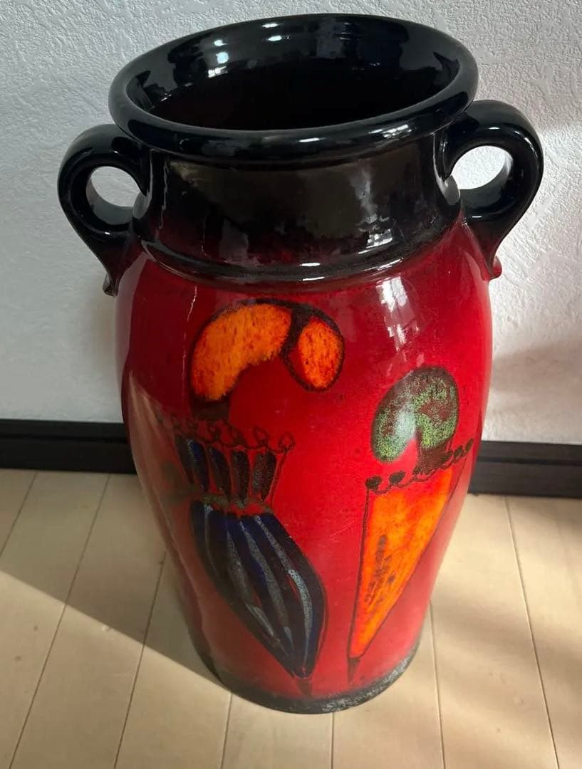 西ドイツのヴィンテージ陶器「ファット・ラヴァ」　傘立てまたは大きな花瓶　傘柄