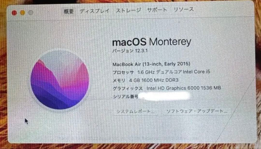 MacBook本体 MacBook Air(13-inch, Early 2015) 256GB