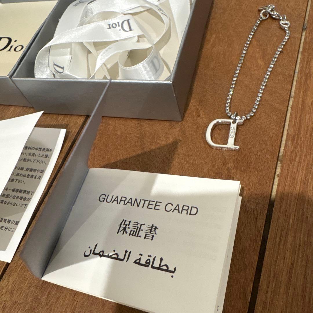 【未使用品】Dior Dロゴ ストーン ブレスレット シルバーカラー　保証書付