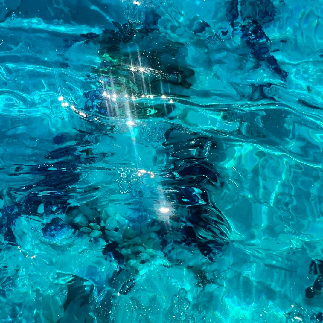 【波紋アート】Real Ocean／立体オブジェ／30cmプリズム×6cm