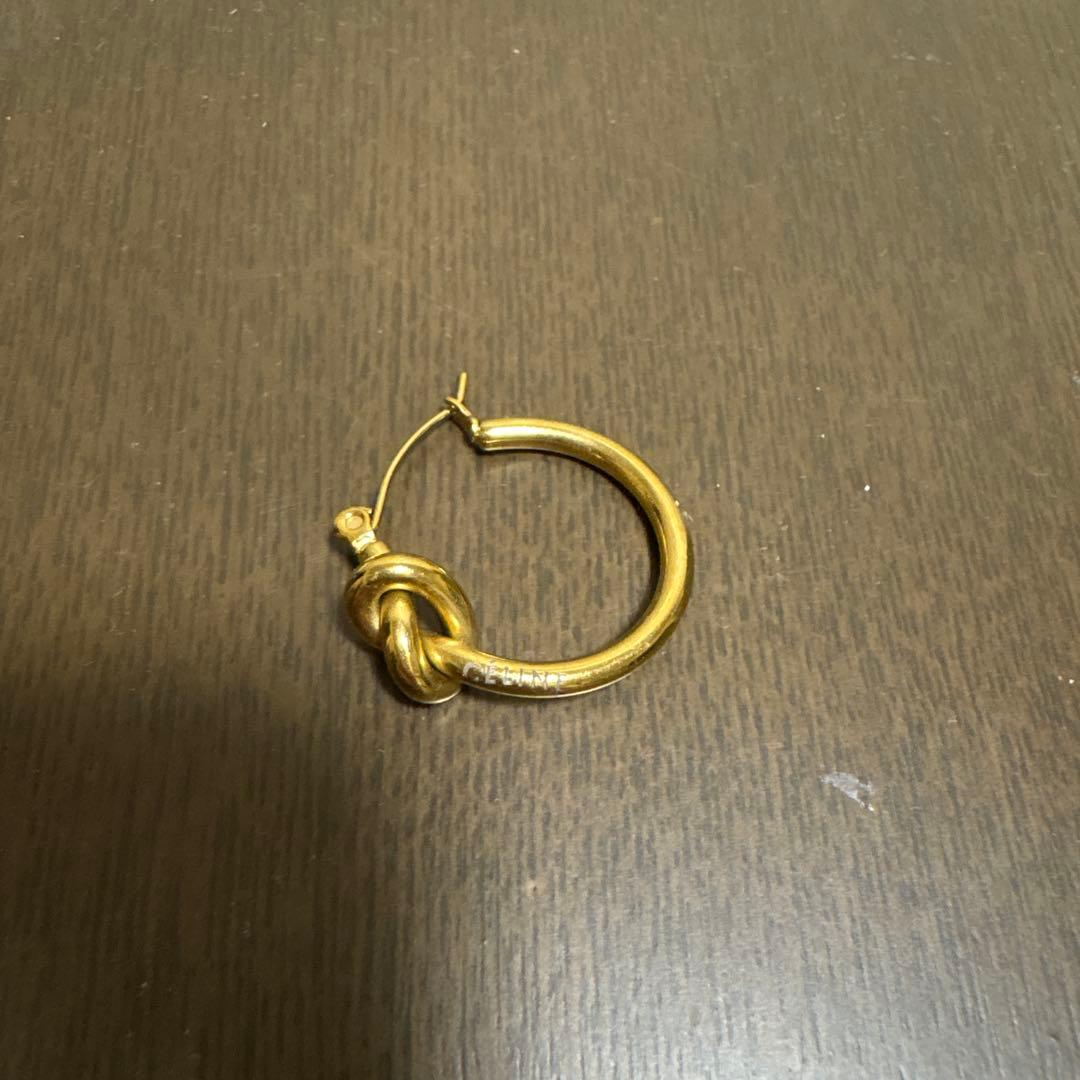 ノットデザイン ゴールドフープピアス 片耳用