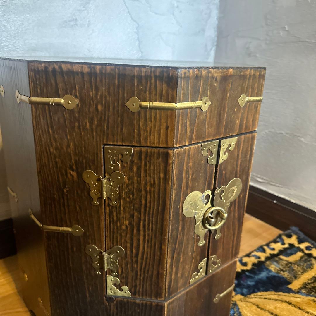 瞬間的お値下げ❣️アンティーク李朝家具　八角箱　帽子入れ 収納箱　韓国美術