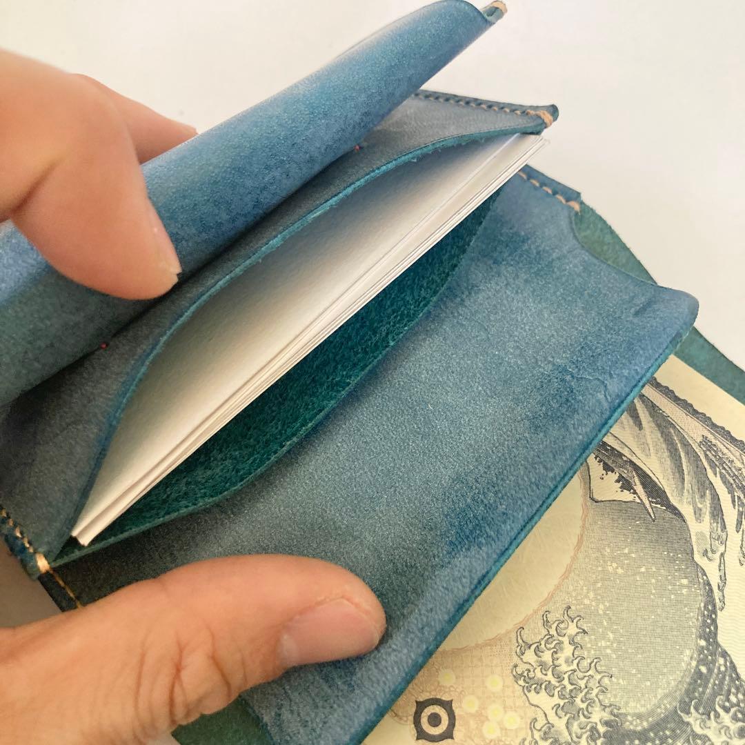 ロロマレザー本革 ミニ財布 コンパクトウォレット 手縫い エイジング