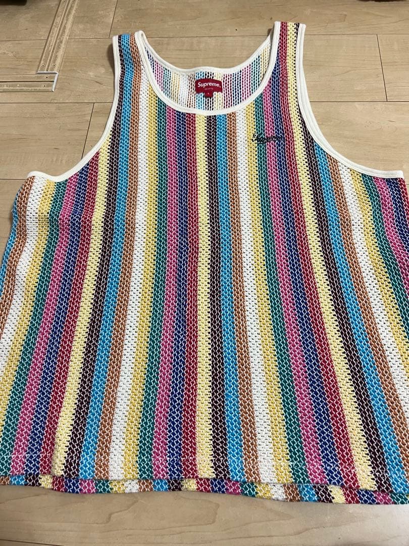 Supreme ストライプ メッシュタンクトップ