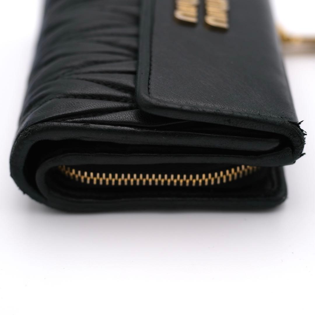 MIU MIU ミュウミュウ マテラッセ レザー 三つ折り財布 ブラック