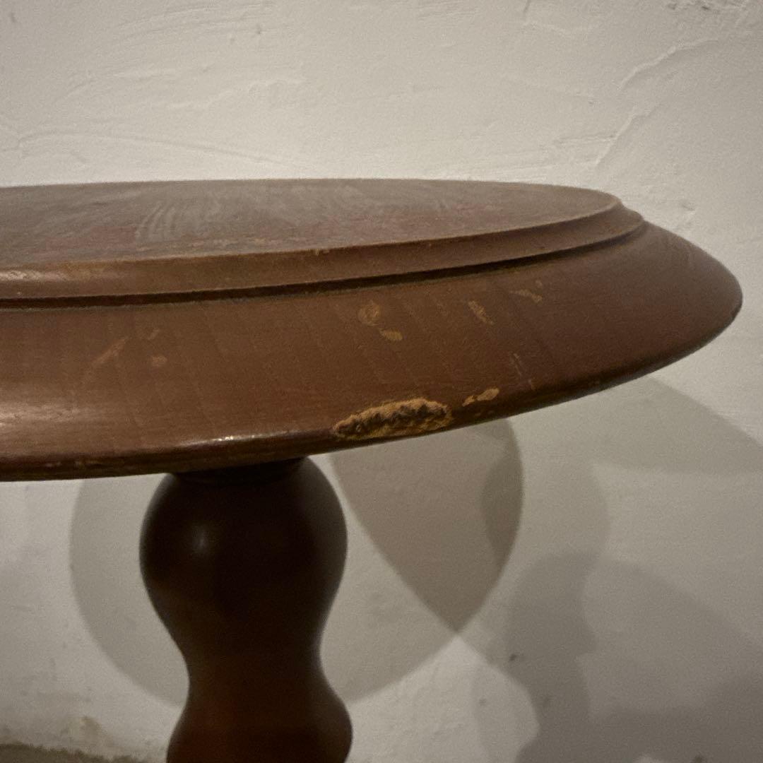 ヴィンテージ 木製サイドテーブル　ラウンドテーブル　花台