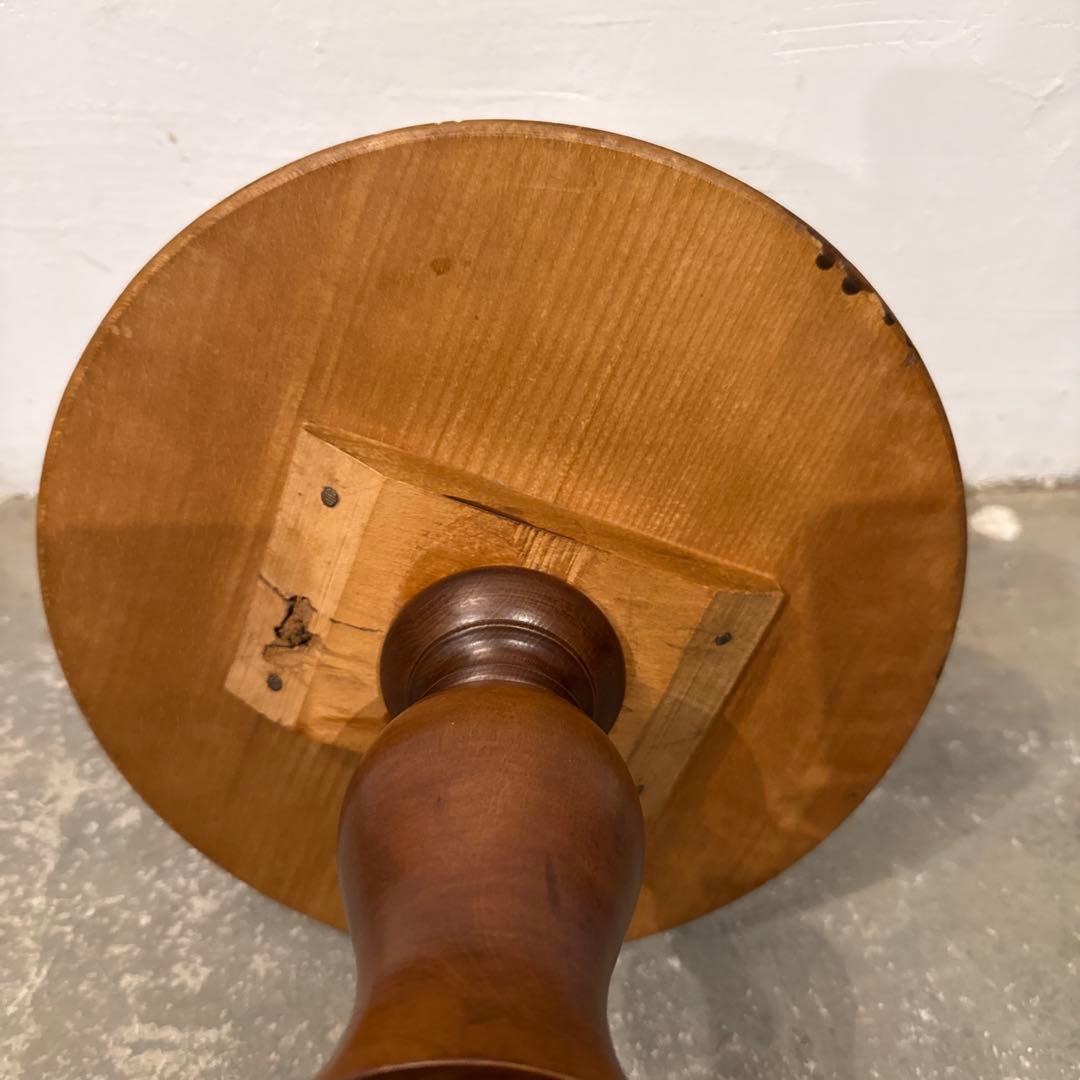 ヴィンテージ 木製サイドテーブル　ラウンドテーブル　花台