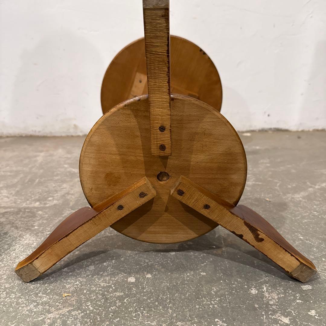 ヴィンテージ 木製サイドテーブル　ラウンドテーブル　花台