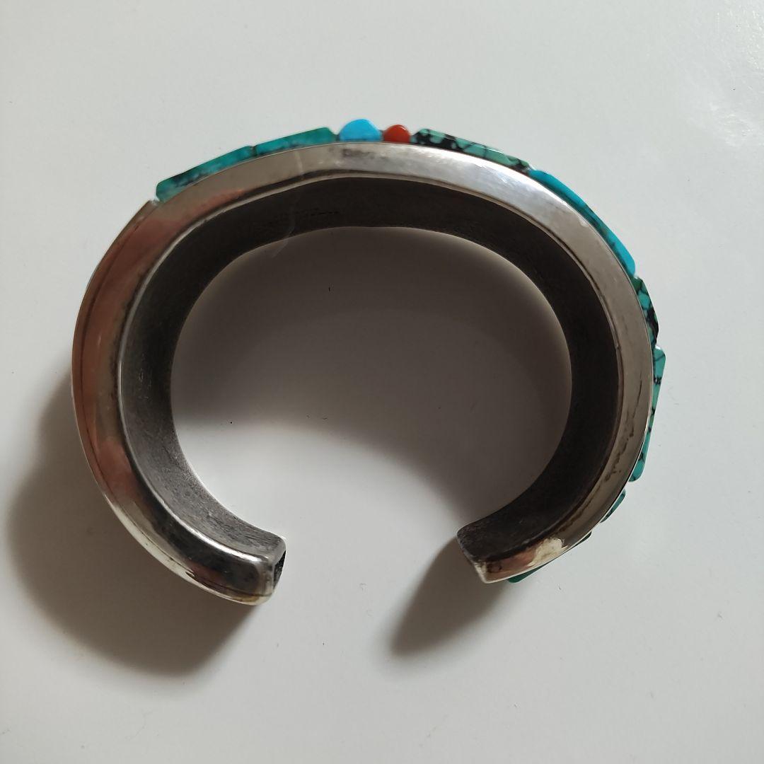 ナバホ族　Lester James　レスタージェームス　ターコイズバングル