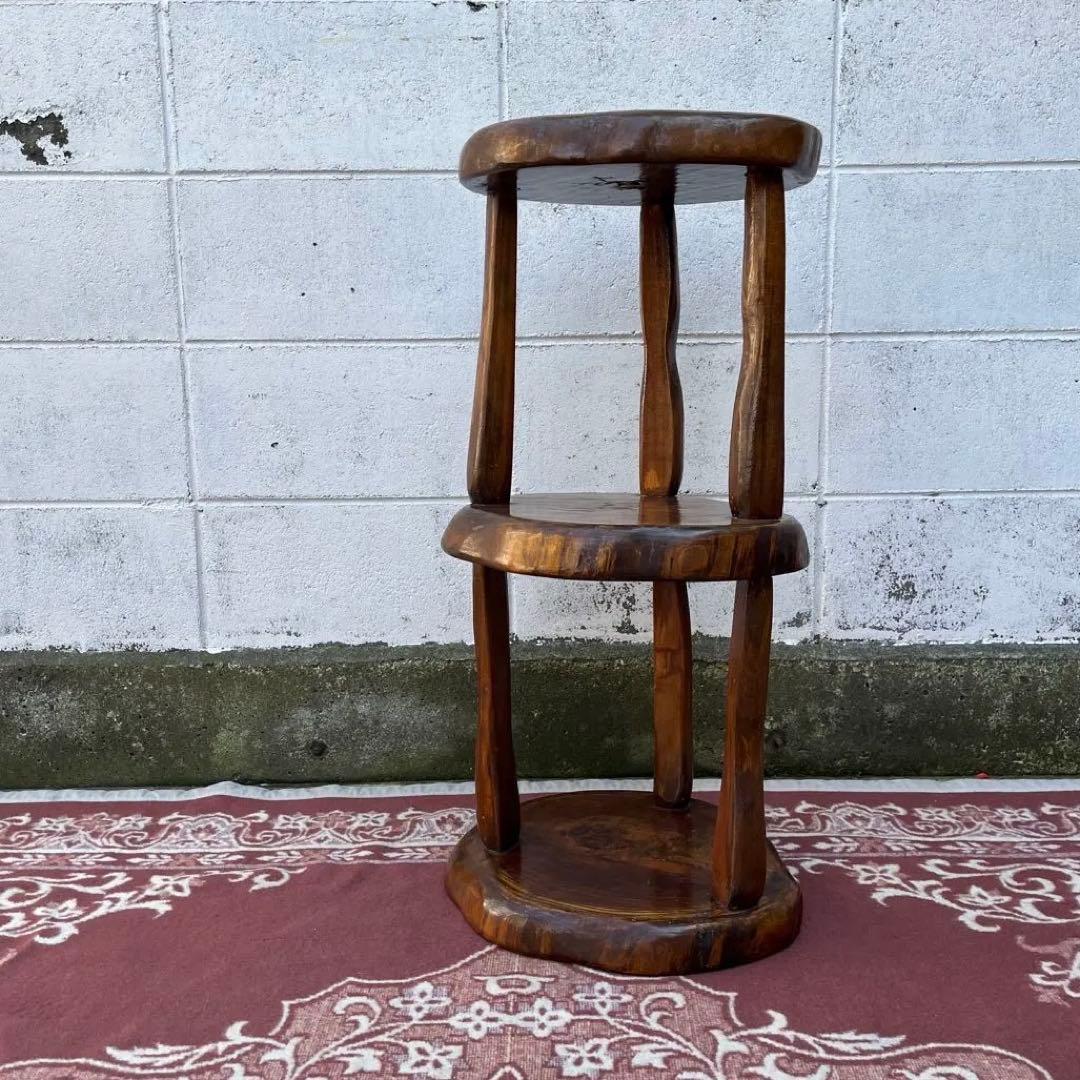 古家具ビンテージ品◾️木製家具 飾り台 ディスプレイ台 花台 木製無垢材