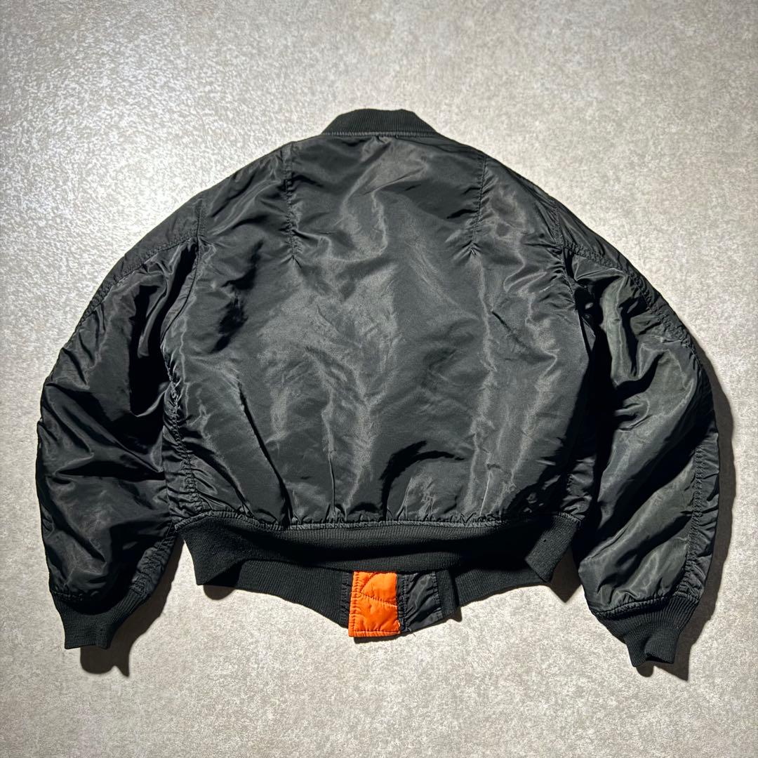 90s USA製 ALPHA MA-1 MA1 black Ｌ