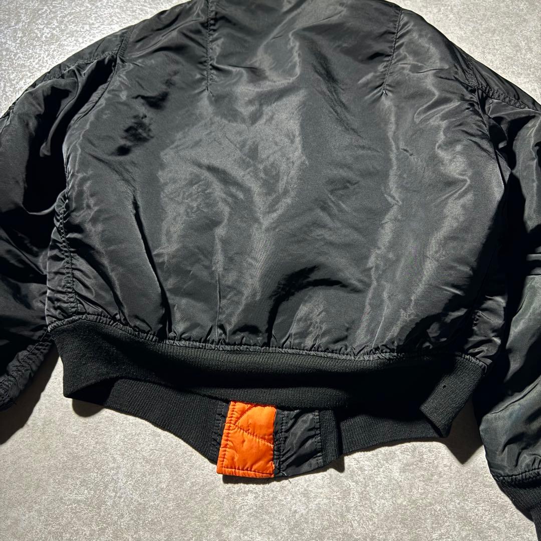 90s USA製 ALPHA MA-1 MA1 black Ｌ