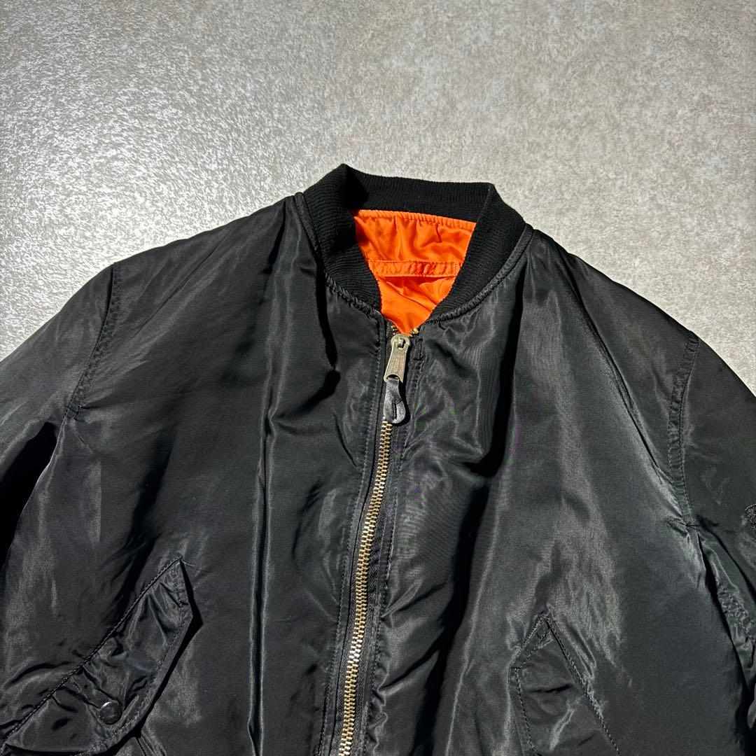 90s USA製 ALPHA MA-1 MA1 black Ｌ