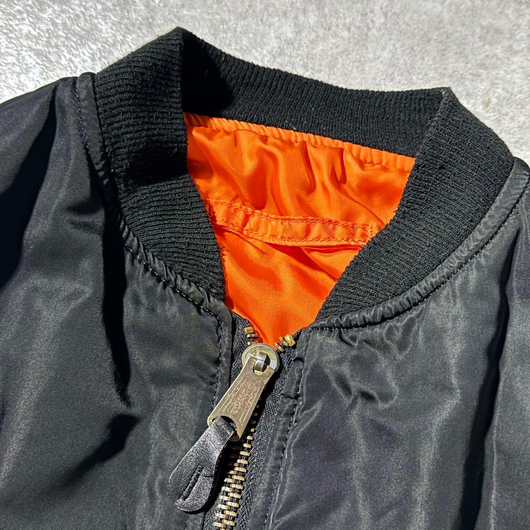 90s USA製 ALPHA MA-1 MA1 black Ｌ