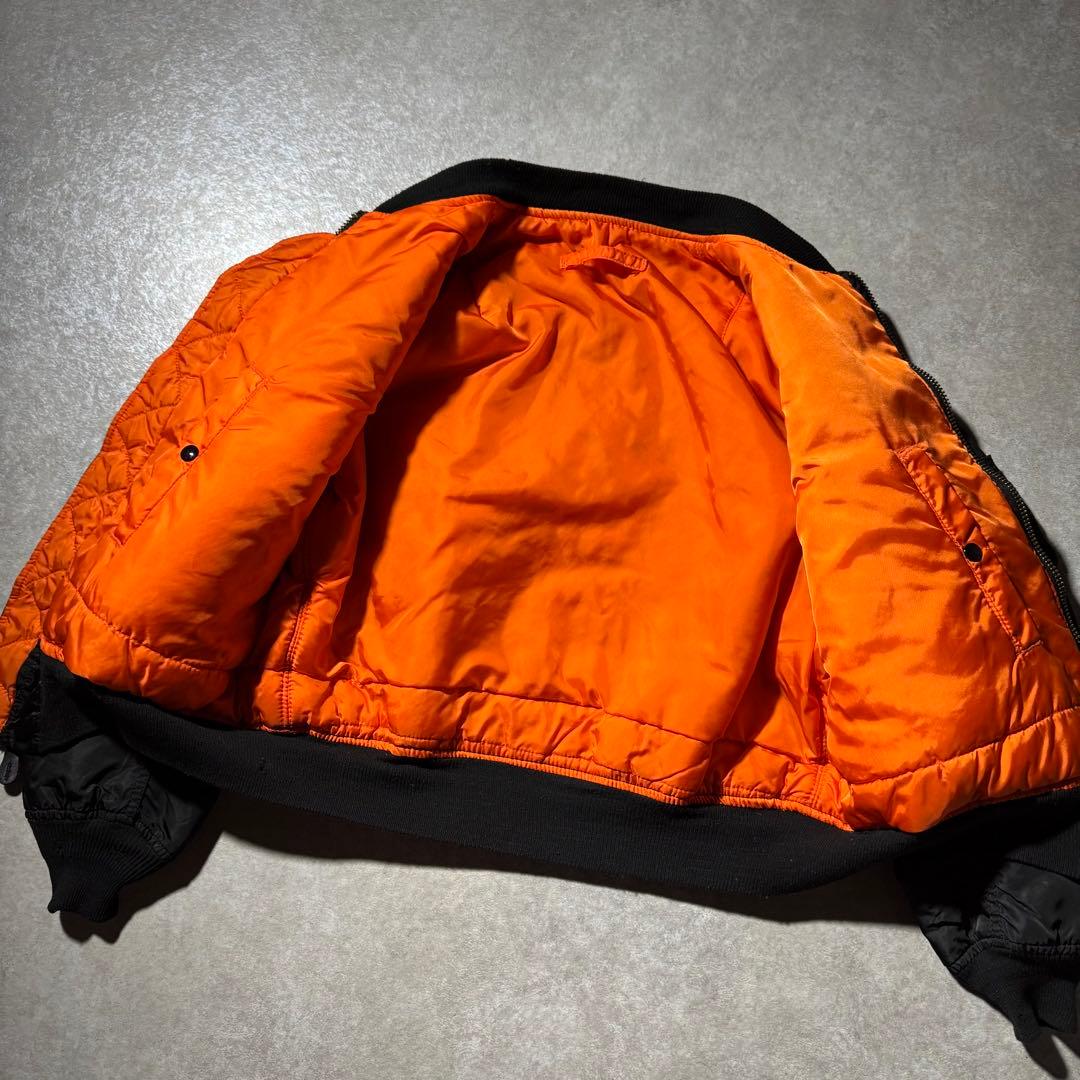 90s USA製 ALPHA MA-1 MA1 black Ｌ