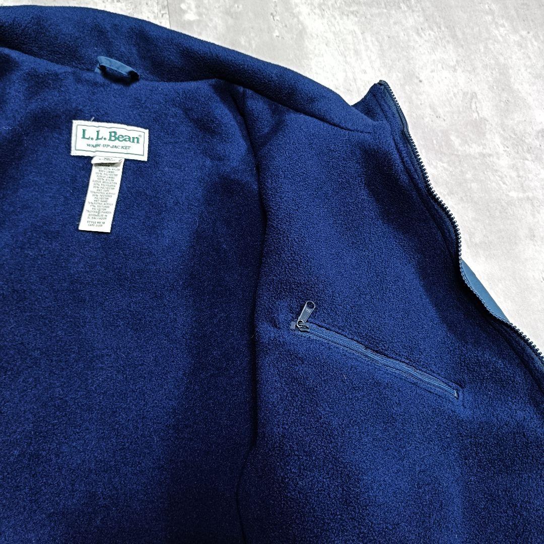 美品 L.L.Bean WARM-UP JACKET ネイビー フリース XL