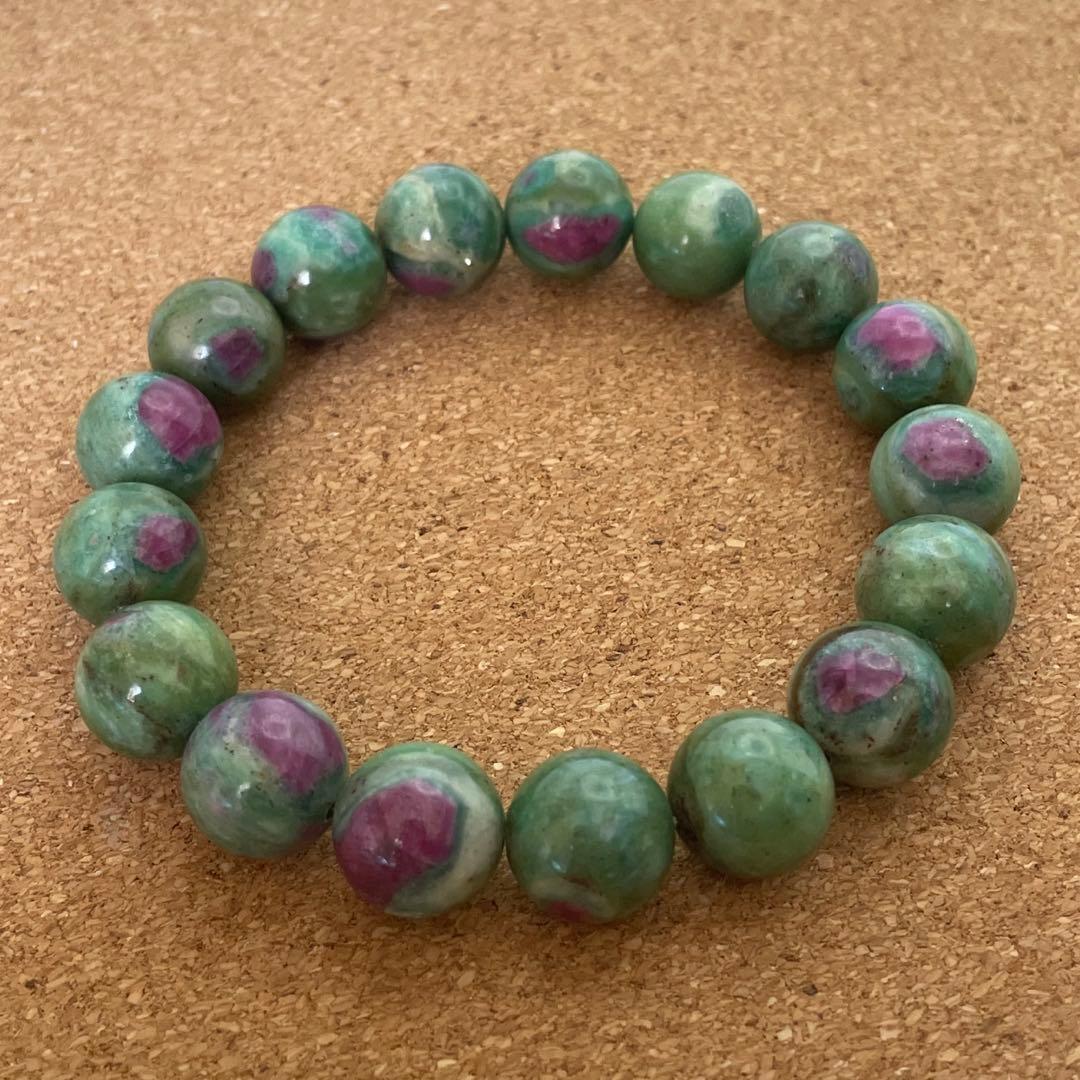 【愛と調和】ルビーインファックサイト ブレスレット 12.5㎜ 18㎝　天然石