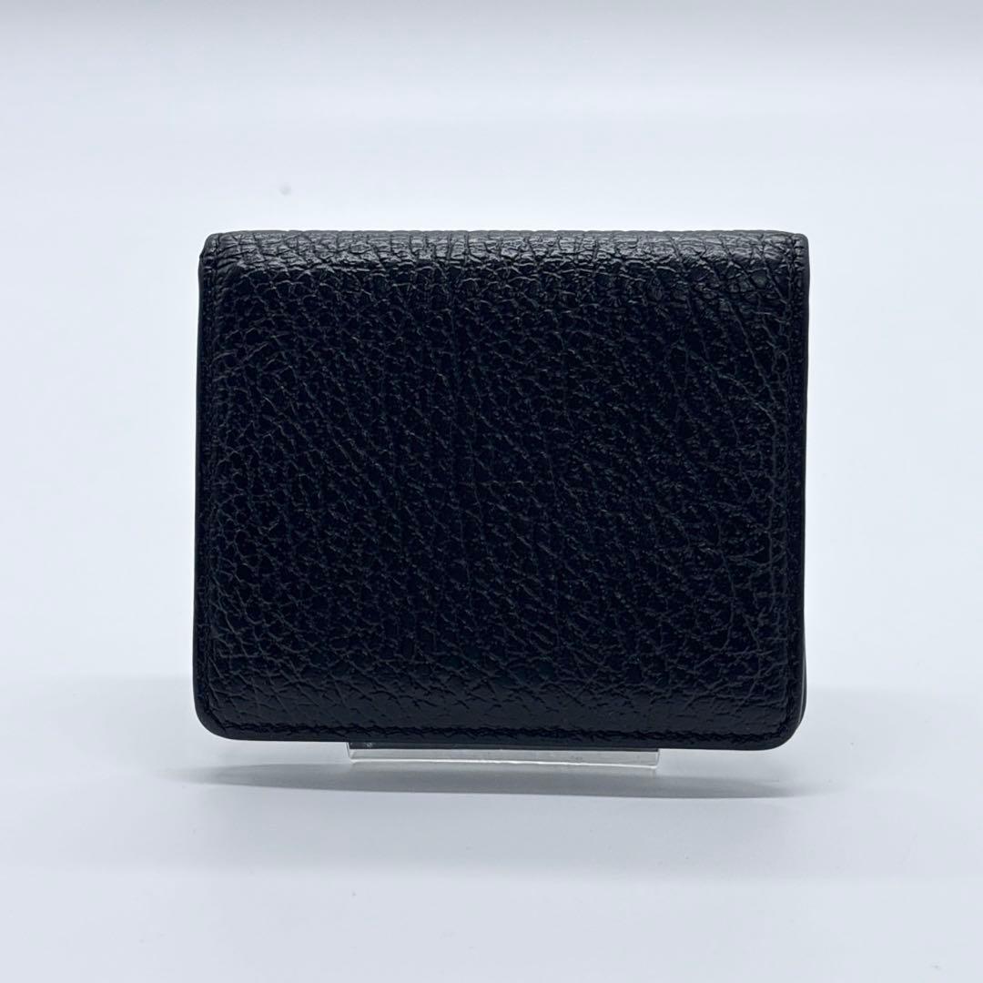 美品✨ メゾンマルジェラ　2つ折り財布 4ステッチ ペブルレザー シボ革