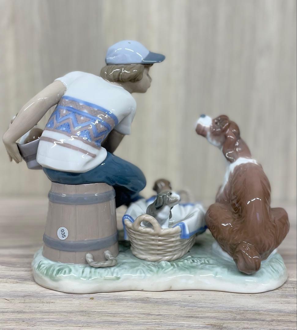LLADRO　リヤドロ　彩色磁器人形　「この子はぼくの」少年と犬