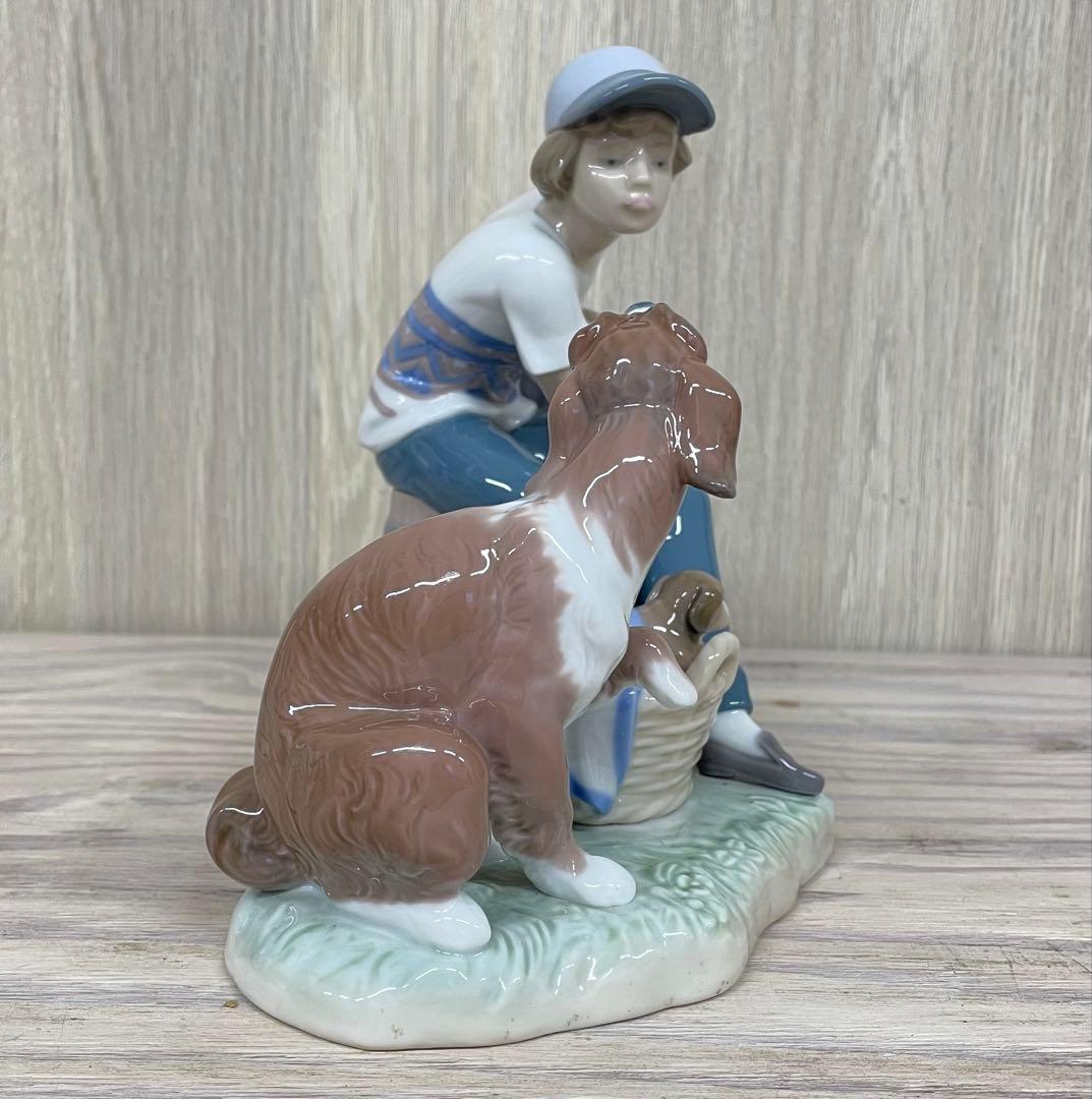 LLADRO　リヤドロ　彩色磁器人形　「この子はぼくの」少年と犬