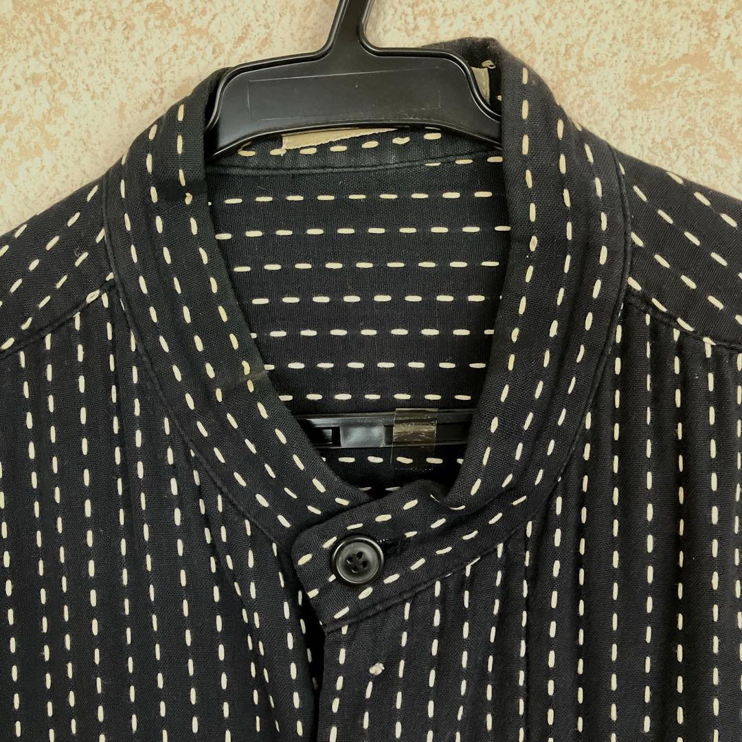 ISSYMIYAKE MENイッセイミヤケ マオカラーシャツ　総サシコ