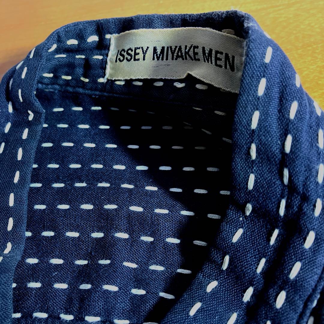 ISSYMIYAKE MENイッセイミヤケ マオカラーシャツ　総サシコ