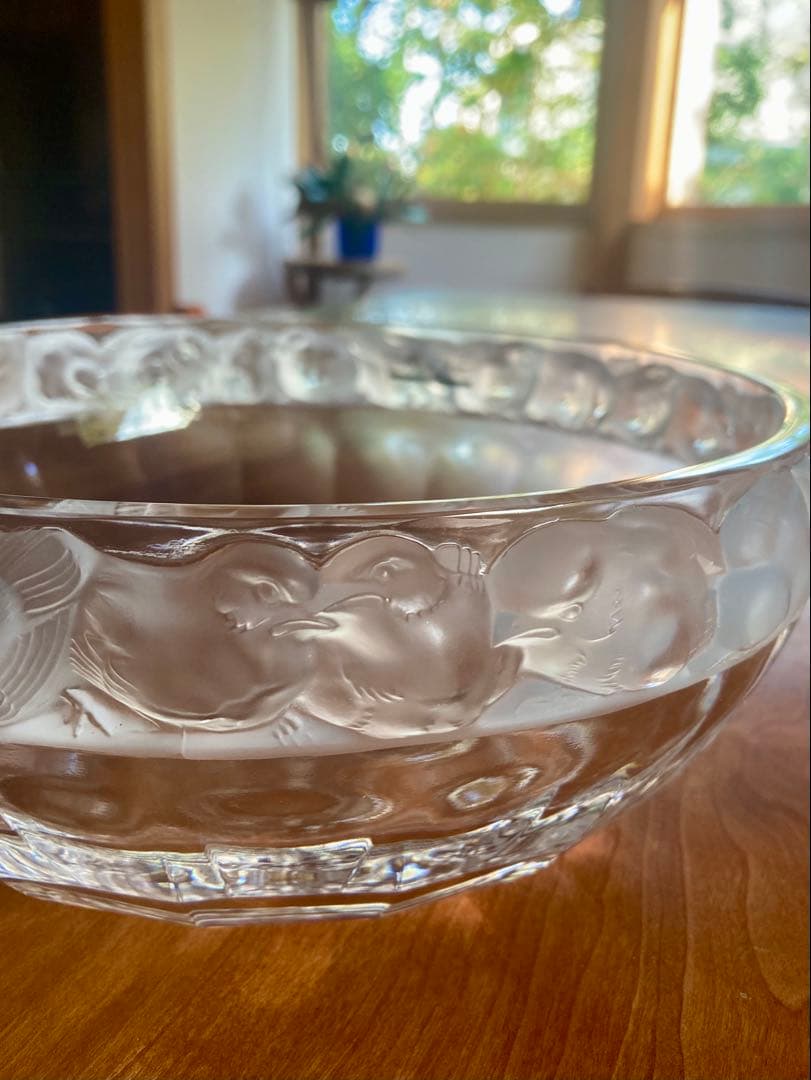 LALIQUE ルネ・ラリック　MESANGES 「四十雀」　特大　大鉢　美品