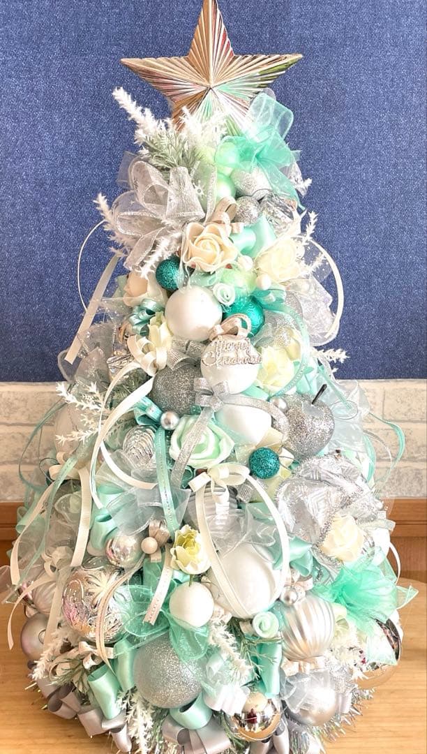 ミントグリーンのクリスマスツリー 約45センチ❣️cocc❣️2点セット❣️