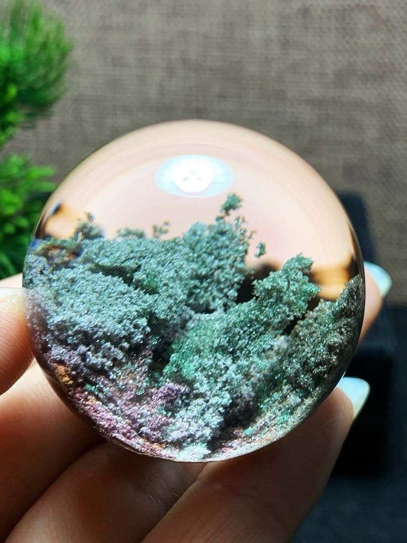 ⭐︎【天然】グリーン ガーデン クォーツ 置物 40.9mm 94.4g