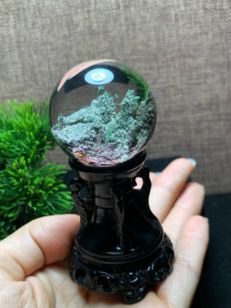 ⭐︎【天然】グリーン ガーデン クォーツ 置物 40.9mm 94.4g