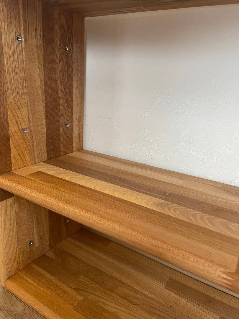 オープンシェルフ　オーク無垢　可変棚　オイルフィニッシュ
