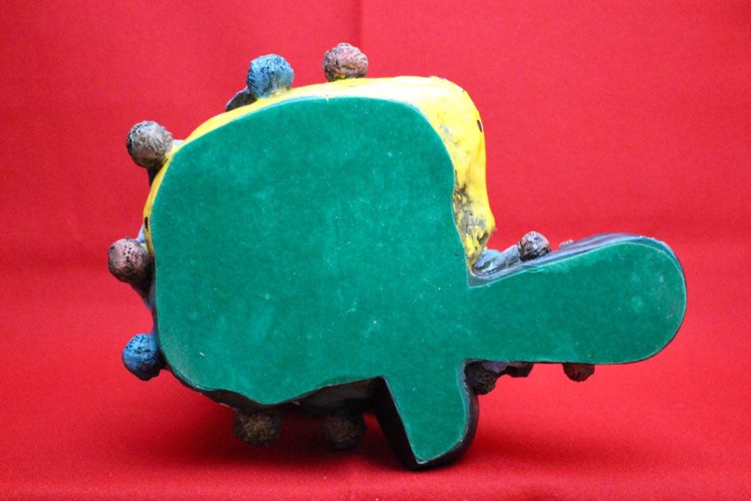 イタリア雑貨・ピエロコレクション【お茶目なピエロ　大サイズ　黄・緑ドット】