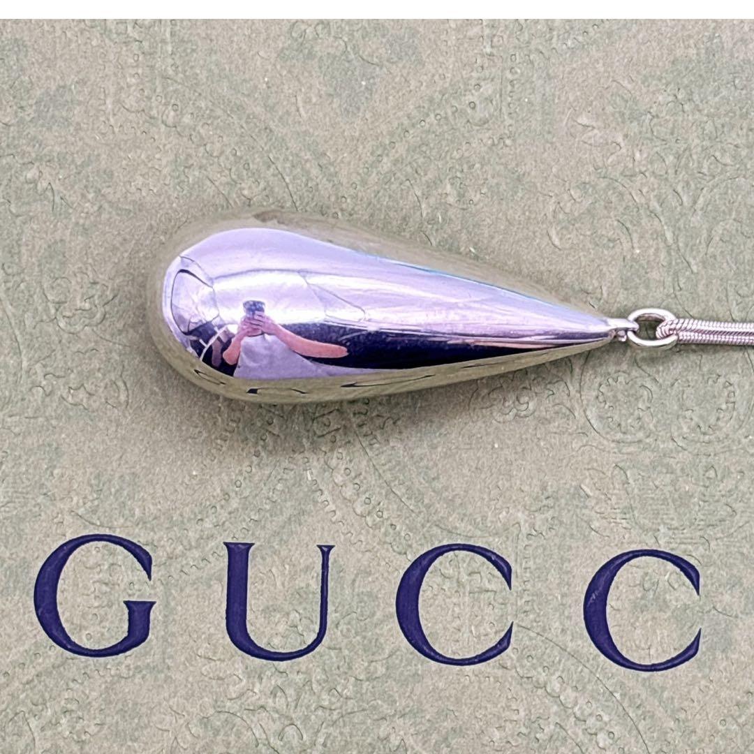 グッチ ティアドロップ ネックレス ペンダント シルバー925 男女兼用