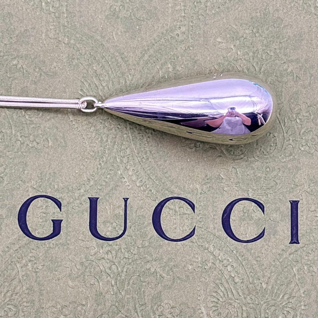 グッチ ティアドロップ ネックレス ペンダント シルバー925 男女兼用