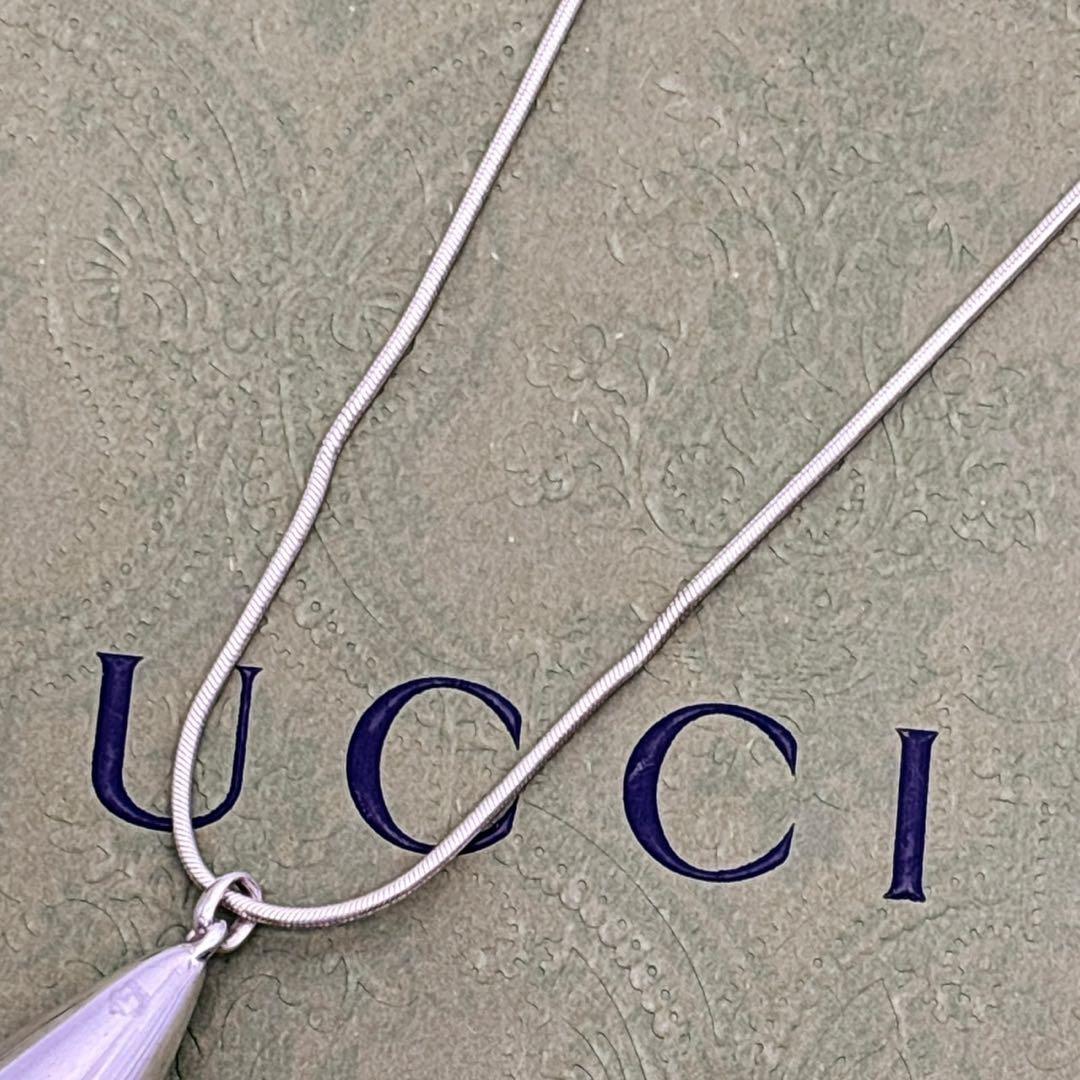 グッチ ティアドロップ ネックレス ペンダント シルバー925 男女兼用