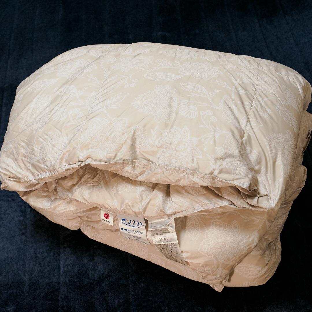 西川 羽毛掛け布団 ダブルロング 190×210cm 使用2回のみ 収納袋付