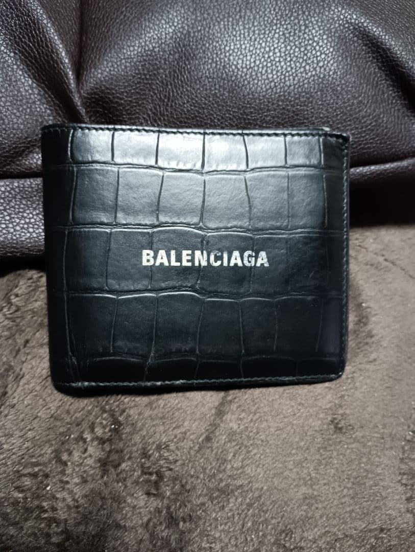 BALENCIAGA　クロコダイル二つ折り財布