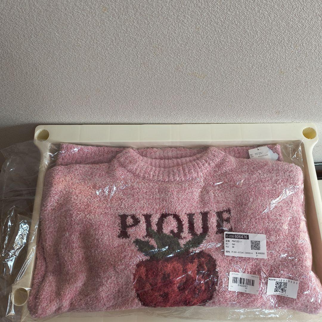 ★新品 ジェラートピケ メランジストロベリージャガードプルオーバー ピンク