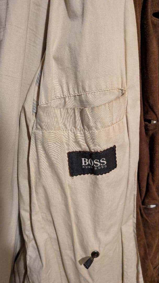 ​【傑作】HUGO BOSS スウェード ジャケット 襟レザー vintage