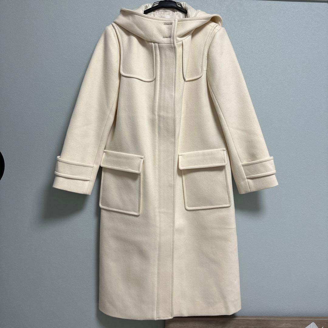 JILL STUART フード付きダッフルコート クリーム色　ロングコート