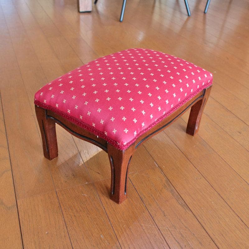フットスツール レッド レトロ風 ヴィンテージ風 赤 222-1497-005