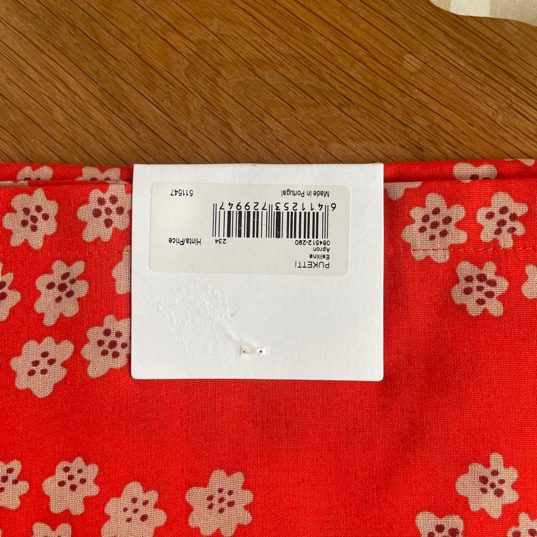 新品 marimekko Puketti プケッティ エプロン オレンジ