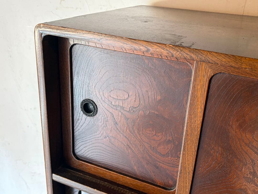 茶棚 木製ガラス扉付きタンス 水屋　飾り棚　違棚　アンティーク　レトロ