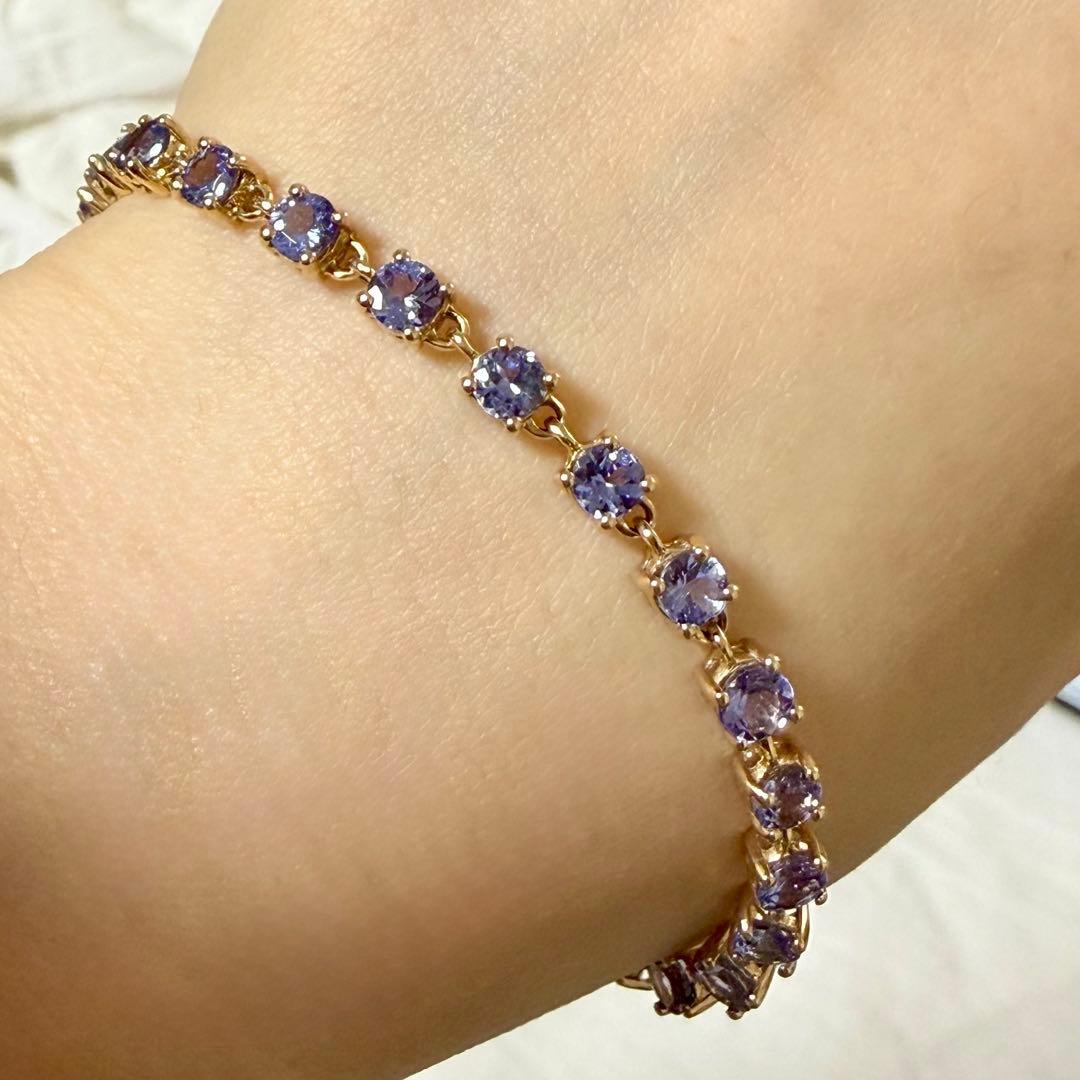 @*様 9K ゴールド ブレスレット タンザナイト　テニスブレスレット　天然ゾイ