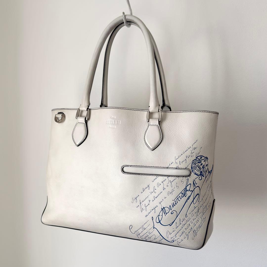 世界に一つ 72万円 ベルルッティ 特注トゥジュール ホワイトレザートートバッグ